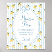 Lemon Blue Bow Italian Mimosa Bar Poster (Vorne)