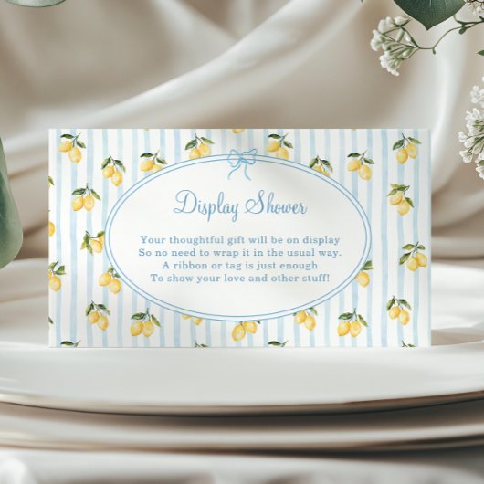 Lemon Blue Bow italienische Display-Dusche Begleitkarte