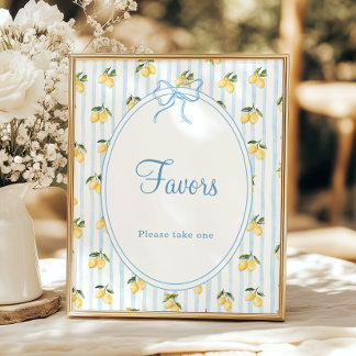 Lemon Blue Bow Italienische Favoriten Poster