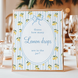 Lemon Blue Bow Italienische Schätzung wie viele Le Poster