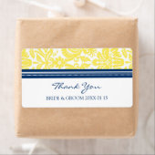 Lemon Blue Damask Wedding Labels (Insitu)