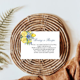 Lemon Blue Floral Book Rezept für die Braut Begleitkarte