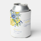 Lemon Blue Floral Citrus Brautparty Dosenkühler (Kanne Vorderseite)