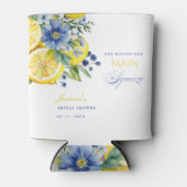 Lemon Blue Floral Citrus Brautparty Dosenkühler (Vorderseite)