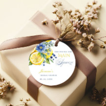 Lemon Blue Floral Citrus Brautparty