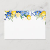 Lemon Blue Floral Italienisches Brautparty Begleitkarte (Vorderseite)