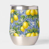 Lemon Blue French Country Watercolor Tile (Rechts)