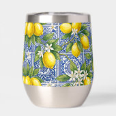 Lemon Blue French Country Watercolor Tile (Rückseite)