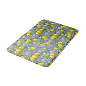 Lemon Blue French Country Watercolor Tile  Badematte (Schrägansicht)
