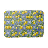 Lemon Blue French Country Watercolor Tile  Badematte (Vorderseite)