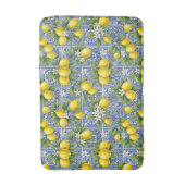 Lemon Blue French Country Watercolor Tile  Badematte (Vorderseite Vertikal)