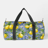 Lemon Blue French Country Watercolor Tile Duffle Bag (Rückseite)