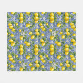 Lemon Blue French Country Watercolor Tile  Fleecedecke (Vorderseite (Horizontal))
