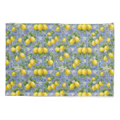 Lemon Blue French Country Watercolor Tile Kissenbezug (Rückseite)