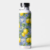 Lemon Blue French Country Watercolor Tile Trinkflasche (Rechts)