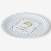 Lemon Blue Girl Birthday Pappteller (Schrägansicht)