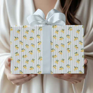 Lemon Blue Italian Brautparty Geschenkpapier