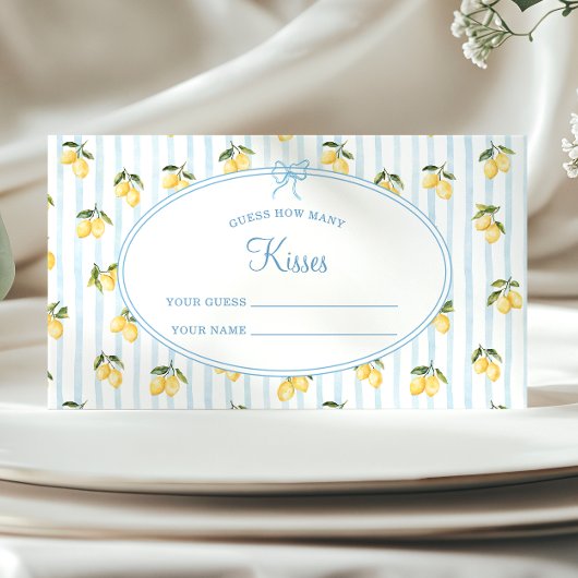 Lemon Blue Italian Guess wie viele Kisses Begleitkarte