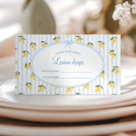 Lemon Blue Italian Guess wie viele Zitronentropfen Begleitkarte