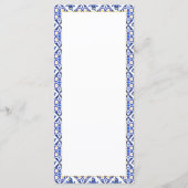 Lemon Blue Italian Tiles Brautparty Wedding Menükarte (Rückseite)