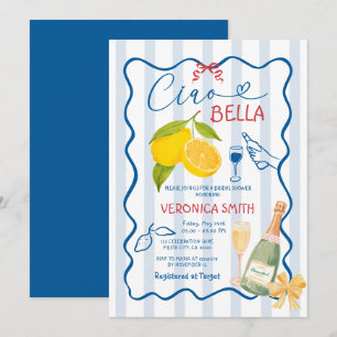 Lemon Blue Italy Ciao Brautparty Einladung