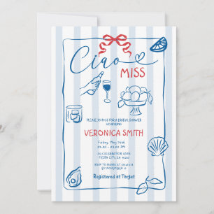 Lemon Blue Italy Ciao Miss Brautparty Einladung