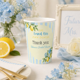 Lemon Blue Main Squeeze Brautparty Pappbecher