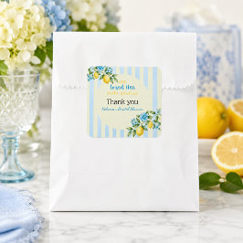 Lemon Blue Main Squeeze Brautparty Quadratischer Aufkleber