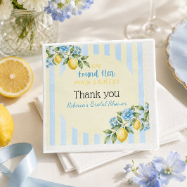 Lemon Blue Main Squeeze Brautparty Serviette
