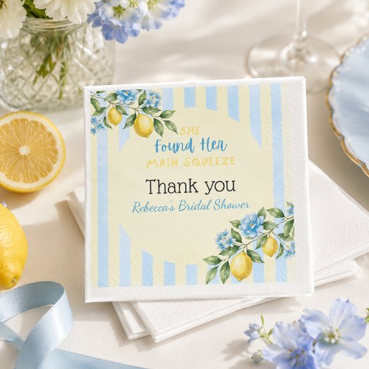 Lemon Blue Main Squeeze Brautparty Serviette