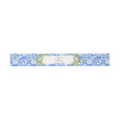 Lemon Blue Mediteran Kachel Italienische Hochzeit Einladungsbanderole (Flach)