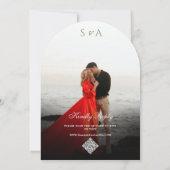 Lemon Blue Mediteranean Garden Green Wedding Einladung (Rückseite)