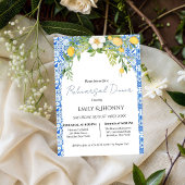 Lemon Blue Mediterranean Italian Rehearsal Dinner Einladung