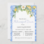 Lemon Blue Mediterranean Italian Rehearsal Dinner Einladung (Vorderseite)