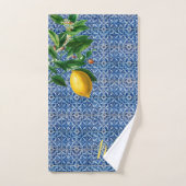 Lemon Blue Mediterranean Theme Badhandtuch Set (Handtuch)