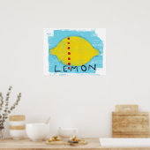 Lemon Blue Poster Wall Art (Küche)