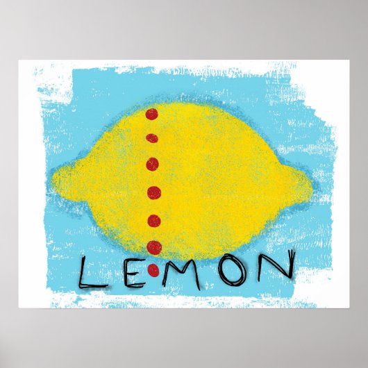 Lemon Blue Poster Wall Art (Vorne)