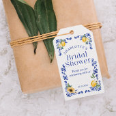 Lemon Blue Pottery Pattern Brautparty Vielen Dank Geschenkanhänger