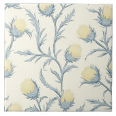 Lemon Blue Thistle Blume Muster Fliese (Vorderseite)