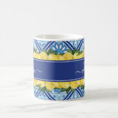 Lemon Blue Tile Backsplasname Monogram Kaffeetasse (Mittel)