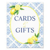 Lemon Blue Tile Brautparty Karten und Geschenke Ze Fotodruck (Vorne)