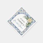 Lemon Blue Tile Custom Citrus Brautparty Serviette (Ecke)