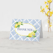 Lemon Blue Tile Italienisch Danke Karte (Gelbe Blume)
