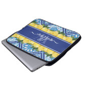 Lemon Blue Tile Laptopschutzhülle (Vorne Knopf)