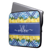 Lemon Blue Tile Laptopschutzhülle (Vorderseite Links)