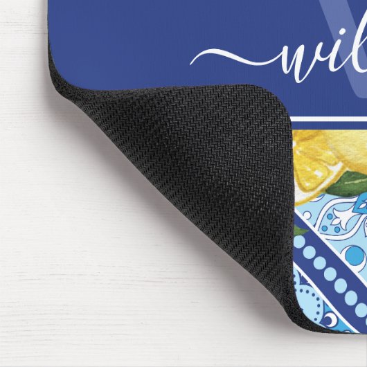 Lemon Blue Tile Mousepad (Ecke)