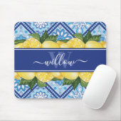 Lemon Blue Tile Mousepad (Mit Mouse)