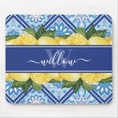 Lemon Blue Tile Mousepad (Vorne)