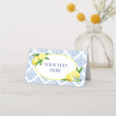Lemon Blue Tile Platzkarte (Vorderseite)