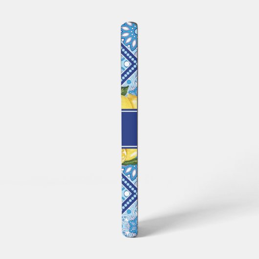 Lemon Blue Tile Samsung Galaxy Hülle (Linke Seite)